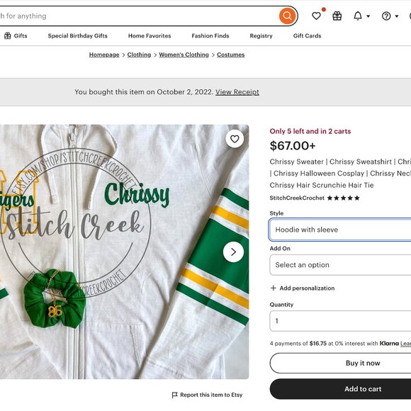 Stranger Things Chrissy Sweatshirt with Sleeve Design Hanes Ecosmart MED - Picture 3 of 3